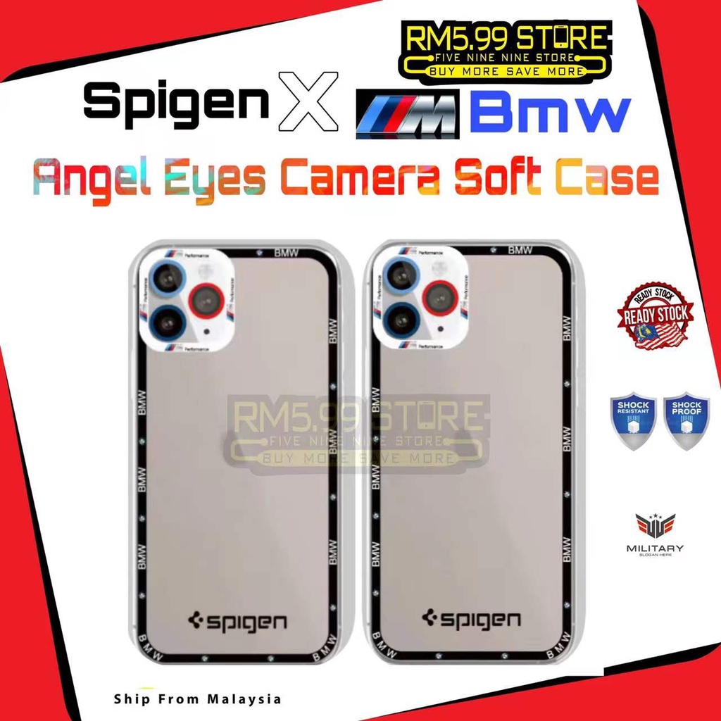 Spi-gen X BMW M-Sport Angel Eyes Protect Soft Military Tpu Case Realme Oppo 9i A76 A96 C21Y C25Y 5 5