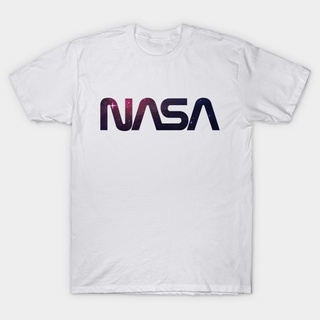 เสื้อคู่รัก - ฤดูร้อน O-Neck ลําลองคุณภาพสูงที่กําหนดเองสบาย ๆ ผู้ชายกราฟิก Nasa โลโก้อวกาศเสื้อยืด