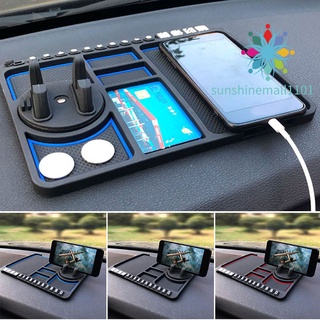 SM01 Non-Slip Phone Pad for Car Flexible Dash Board Mat with Phone Holder &amp; Parking Contact Number Multi-Cells Storage Mat