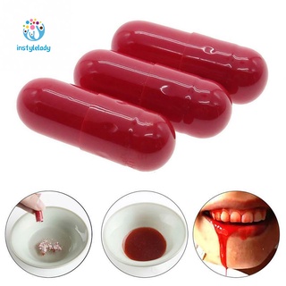 ✌Iy 3Pcs/Box Horror Funny Halloween Prop Gag Realistic Fake Blood Pills Capsules