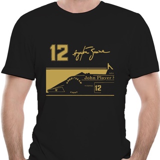 เสื้อคู่ - แฟชั่นใหม่ผู้ชายเสื้อยืดแปลกใหม่เสื้อโอคล้องคอ Ayrton Senna Jps Tribute เสื้อยืด 12 ลายเ