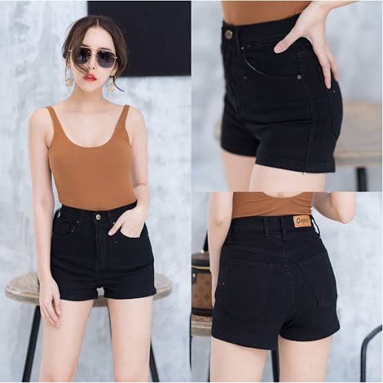 ยีนส์ขาสั้นรุ่นรียบ ผ้ายืด 4 สี ไซส์ S-6XL กางเกงยีนส์ผู้หญิง ขาสั้น เอวสูง ทรงเบสิค แบบเรียบ ผ้ายืด กระชับ ราคา ถูกที่สุด ดีลบีเคเค แกลเลอรีภาพที่ 8