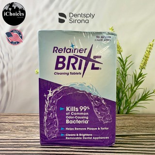 เม็ดฟู่ ทำความสะอาด Dentsply Sirona® Retainer Brite Cleaning Tablets, Removable Dental Appliances 96 Tablets