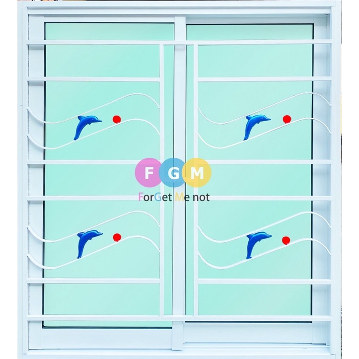 [สินค้ามี รับประกัน!!]หน้าต่างบานเลื่อน ขนาด110×100,110×120 ซม.ใส่เหล็กลายโลมา