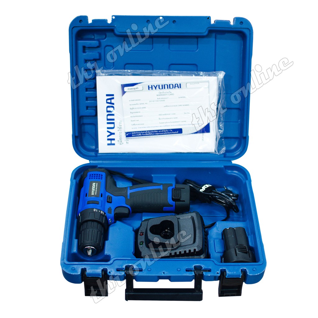 Hyundai สว่านกระแทกไร้สาย สว่านแบตเตอรี่ 12โวลต์ แถมแบตเตอรี่Li-ion 2ก้อน  Cordless Drill HD-BL690D