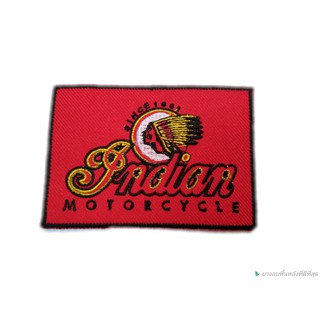 [ตัวรีด เย็บได้] INDIAN MOTERCYCLE ป้ายติดเสื้อ logo Embroidered Sew Iron On Patches Badge