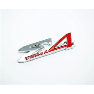 โลโก้ LOGO Ʃ4 Sigma สีแดง ติดท้ายรถยนต์ TOYOTA Fortuner ฟอร์จูนเนอร์