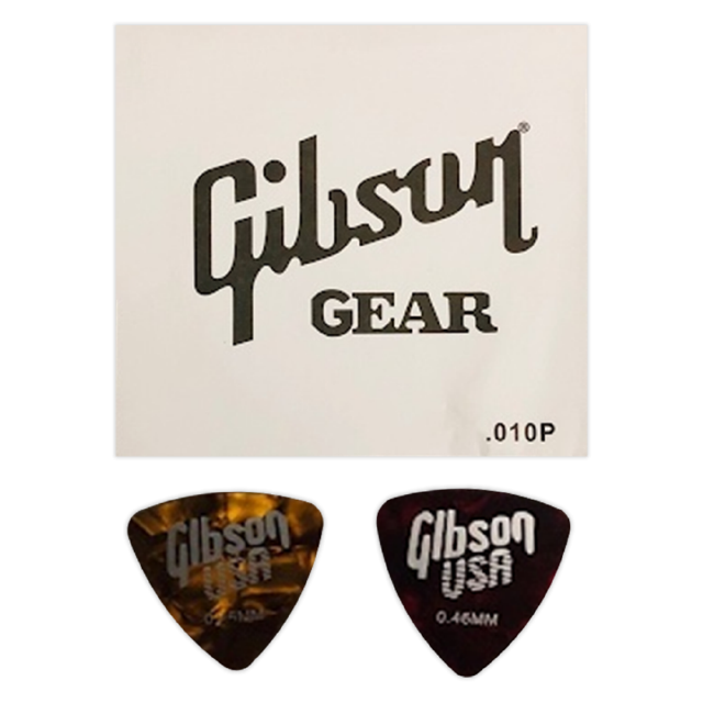 Gibson สายแยกกีตาร์โปร่ง เส้นที่ 1 เบอร์10 + ปิ๊กกีต้าร์ 2 ชิ้น