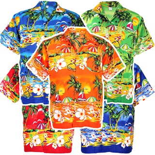 🌴 ไซส์ 3XL เสื้อลายดอก เสื้อลายวิว Hawai Hawaiian Shirt HW212