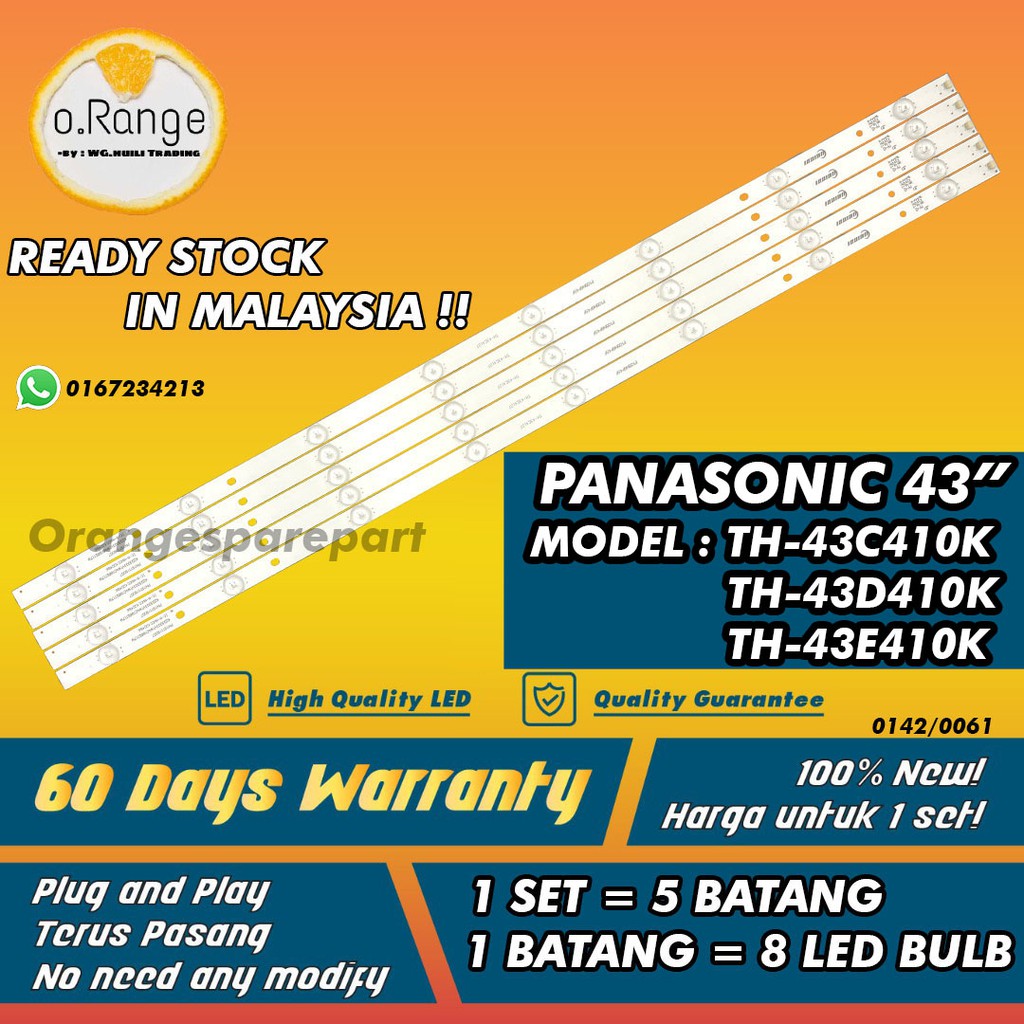 TH-43E410K TH-43C410K TH-43D410K / 43" BACKLIGHT (โคมไฟทีวี) PANASONIC 43 นิ้ว LED TV 43C410K 43D410