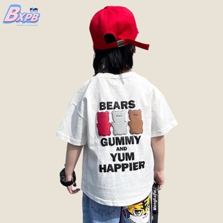 Bxpb เสื้อยืดแขนสั้น ผ้าฝ้ายแท้ 100% แฟชั่นฤดูร้อน สําหรับเด็กผู้หญิง ผู้ชาย อายุ 4-15 ปี