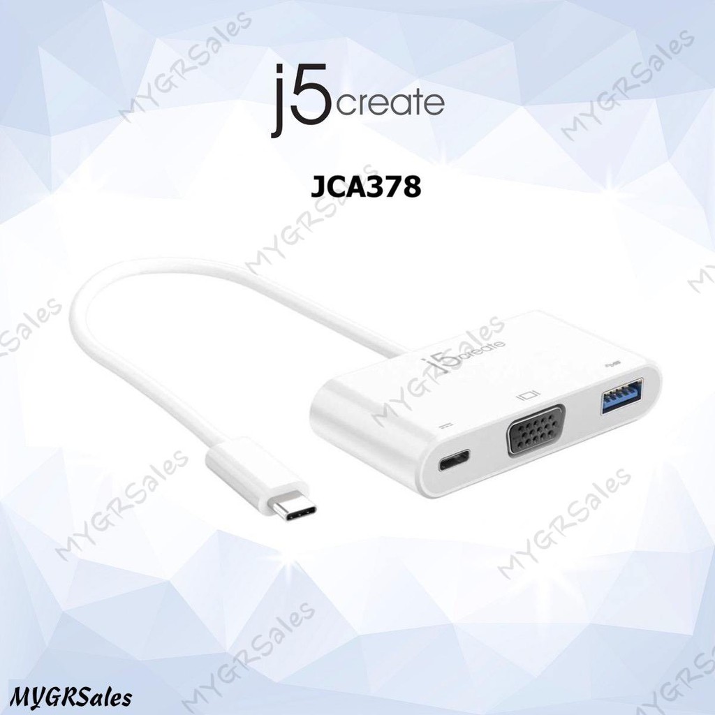 J5create JCA378 USB Type-CTM เป็น VGA และ USBTM 3.0 พร้อมกําลังจัดส่ง