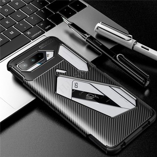 เคส Asus ROG Phone 5 Silicone Carbon fiber Shockproof Phone Case Back Cover Asus ROG Phone 5 Phone5 ROG5 ZS673KS กรณี ฝาครอบ