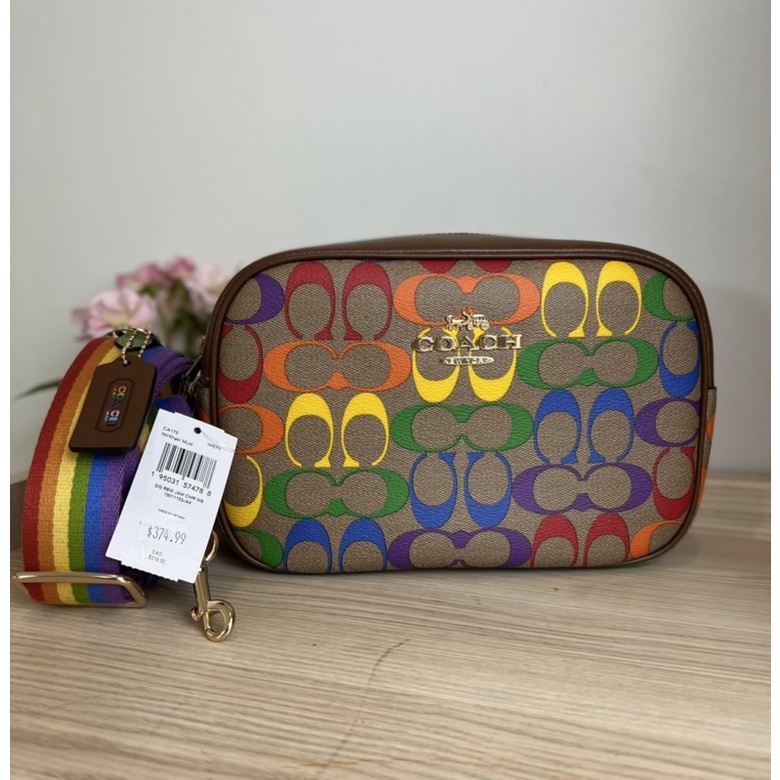 พร้อมส่ง แท้ Coach Coach Jamie Camera Bag In Rainbow Signature Canvas