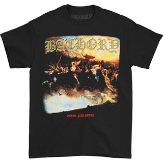 เสื้อผ้าผชLlm เสื้อยืดแขนสั้นลําลอง พิมพ์ลาย Rockabilia Bathory Blood Fire Death Series พลัสไซซ์ คุณภาพสูง แฟชั่นสําหรับ