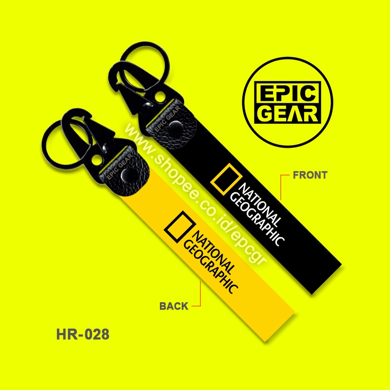 GANTUNGAN คุณภาพสูง NATIONAL GEOGRAPHIC PREMIUM LOGO พวงกุญแจ NAT GEO NATGEO KEY CHAIN แขวนประตูบ้าน ROOM กระเป๋ากล้อง DSLR SLING BACKPACKER SLING BAG POUCH BACKPACK MOTORCYCLE อุปกรณ์เสริมรถยนต์ COOL VIRAL
