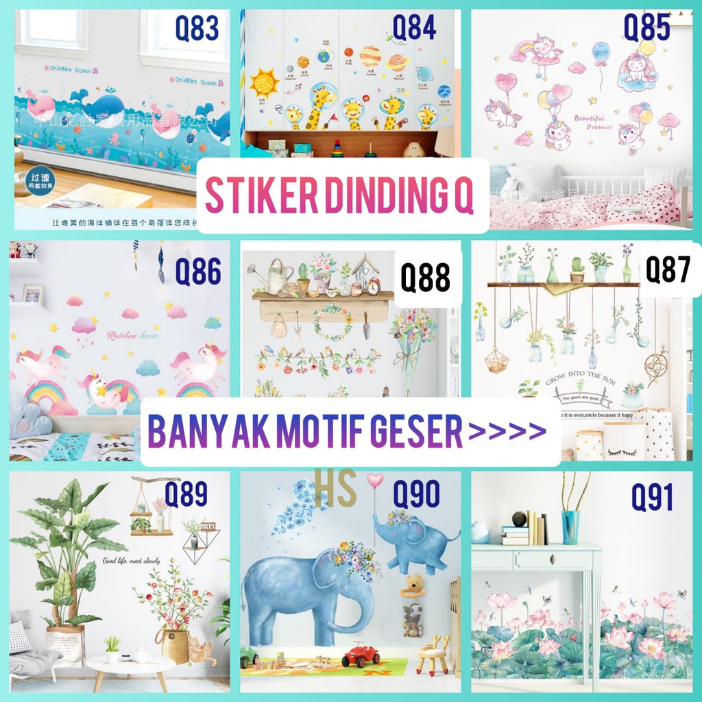 HS - สติ๊กเกอร์ติดผนัง สติ๊กเกอร์ติดผนัง สติ๊กเกอร์ Q สติ๊กเกอร์ติดผนัง Q84,Q85,Q86,Q87,Q88,Q89.Q90,