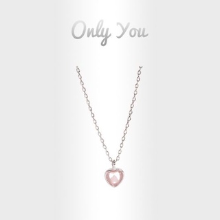 Only You สร้อยคอโซ่เงิน S925 จี้รูปตาแมว สีชมพู