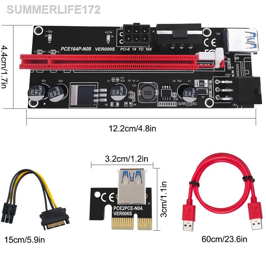【ใหม่Hot สุดๆ】ขายดี 009S Plus PCI-E Riser Card PCI Express 1X to 16X ...