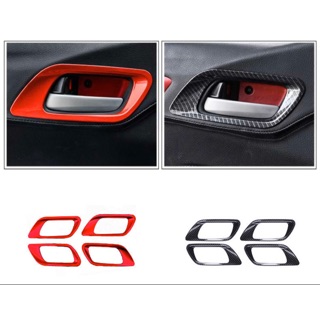 กรอบมือเปิดประตูด้านในคาร์บอนเคฟล่า (ชุด4ชิ้น)  Honda jazz(gk)2014-2020