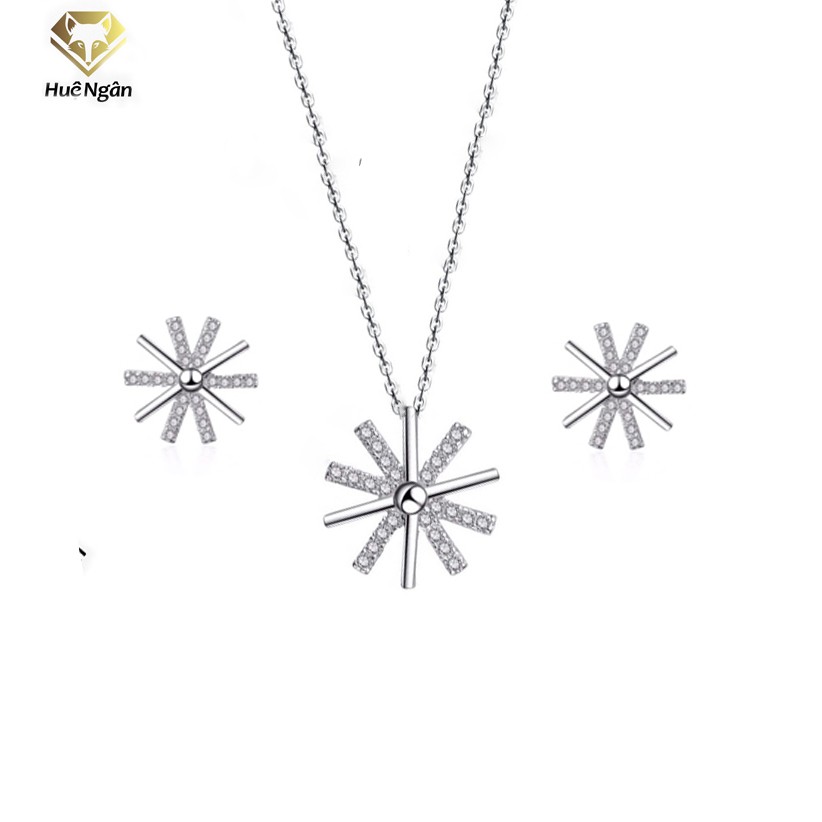 925 Hue Ngan สร้อยคอเงินและต่างหูอิตาลี Combo - Descenders of the Sun PP1518-RYE140930