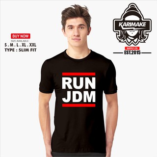 เสื้อยืดผ้าฝ้ายพิมพ์ลายแฟชั่น เสื้อยืด พิมพ์ลาย Run JDM สไตล์ญี่ปุ่น สําหรับรถยนต์