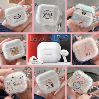 เคสหูฟังบลูทูธไร้สาย แบบใส ลายการ์ตูน สําหรับ Lenovo LP40 Lenovo LP40S LP40PRO