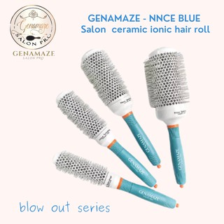 Genamaze Salon ceramic ionic + nano technology hair styling comb NNCE-Blue set 4 ชิ้น หวีโรลไนล่อนสำหรับจัดแต่งทรงผม