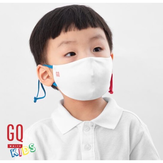 GQ Kids Mask หน้ากากผ้าเด็กหน้ากากผ้าสำหรับเด็ก 1 ชิ้น คุณสมบัติสะท้อนน้ำและยับยั้งแบคทีเรีย ซักได้กว่า 30 ครั้ง