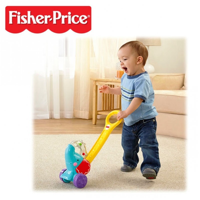 Fisher-Price รถขาไถ รถผลักเดิน รถเข็นช้างน้อยกระตุ้นหัดเดิน Pop 'n Push Elephant ของแท้