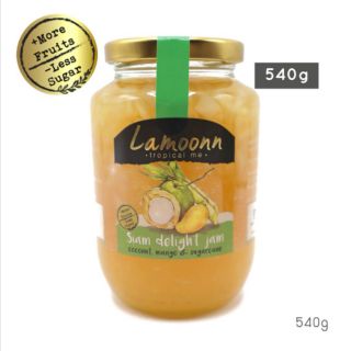 Lamoonn Jam แยมมะพร้าว มะม่วง น้ำอ้อย // Siam Delight Jam // **Low Sugar** ขวดใหญ่ 540g // แยมละมุน