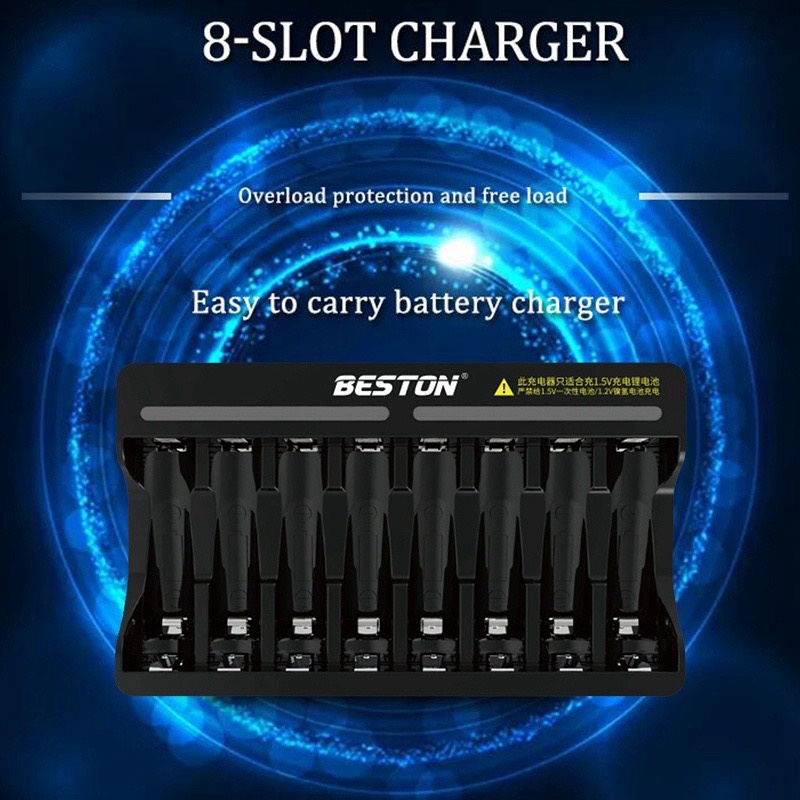 Beston ที่ชาร์จถ่าน Li-ion 1.5V 8ช่อง ถ่านชาร์จลิเธียม ถ่านลิเธียม แบตลิเธียม แบตเตอรี่ลิเธียม
