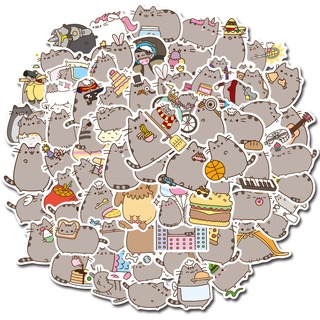 100 ชิ้น / แพ็ค Kawaii Chunky Cat Daily กันน้ําตกแต่งเครื่องเขียนหัตถกรรมสติกเกอร์สมุดไดอารี่อัลบั้ม DIY