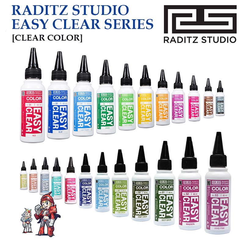 .สีแอร์บรัช [RADITZ STUDIO] No.31-53 EASY COLOR SERIES Pre-Thinned Paint For Gundam Plastic Model & Airbrush Painting