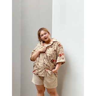 เสื้อเชิ๊ตแขนสั้น พิมพ์ลายใส่สบาย เกาหลีๆ ใส่ได้ทั้งชายหญิง