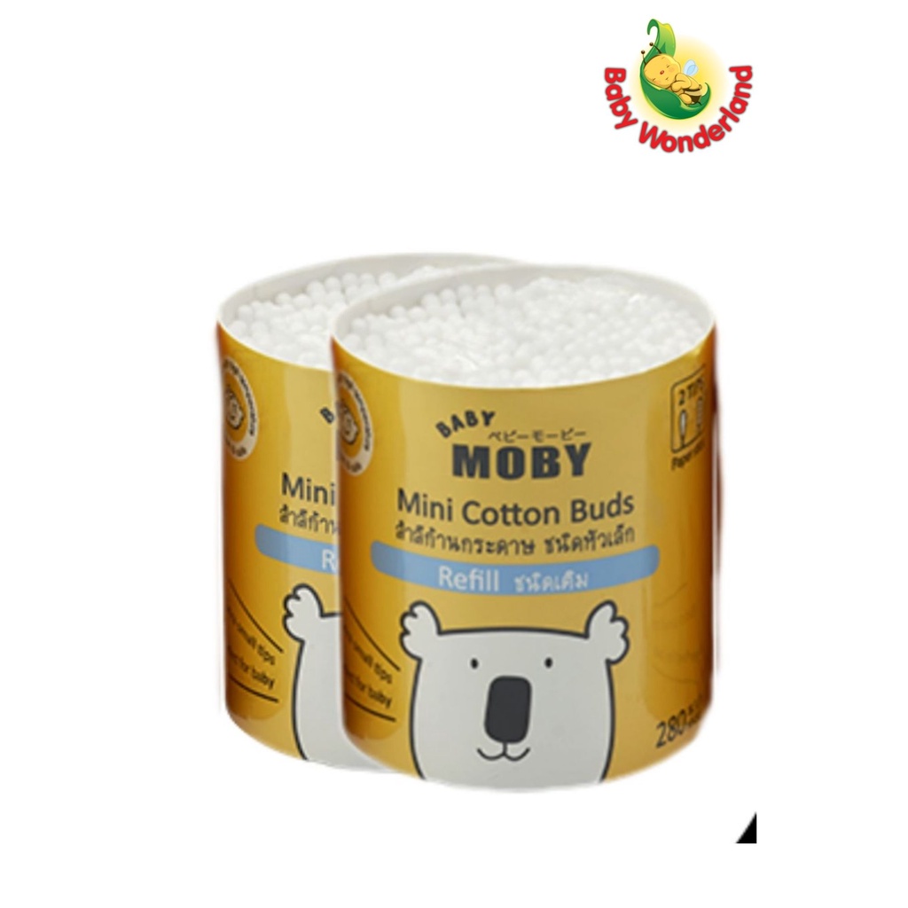 BABY MOBY MINI COTTON BUD REFILL (280PCS x 3)