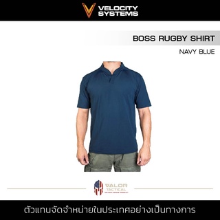 Velocity Systems - BOSS Rugby Shirt [NAVY BLUE] เสื้อยืดชาย สีน้ำเงิน โปโล ใส่เที่ยว ใส่นอน ออกกำลังกาย ผ้าระบายอากาศ