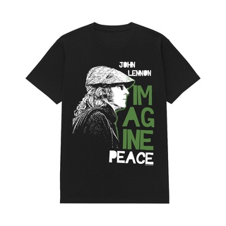 เสื้อยืดคอกลมเสื้อยืด พิมพ์ลาย John Lennon Band Rockerstar แฟชั่นสําหรับสตรีS-5XL