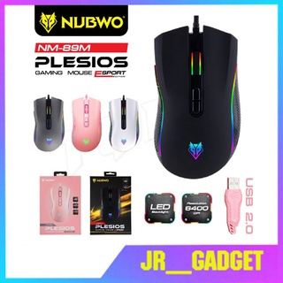 NUBWO รุ่นNM-89M PLESIOS Mouse MACRO เมาส์เกมส์มิ่ง เมาส์เล่นเกม มีสาย มีไฟ RGB ปรับ DPI ได้ jr_gadget