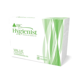 BJC HYGIENIST กระดาษเช็ดมือต่อเนื่อง1ชั้น BJC Hygienist Value 300 แผ่น/ห่อ