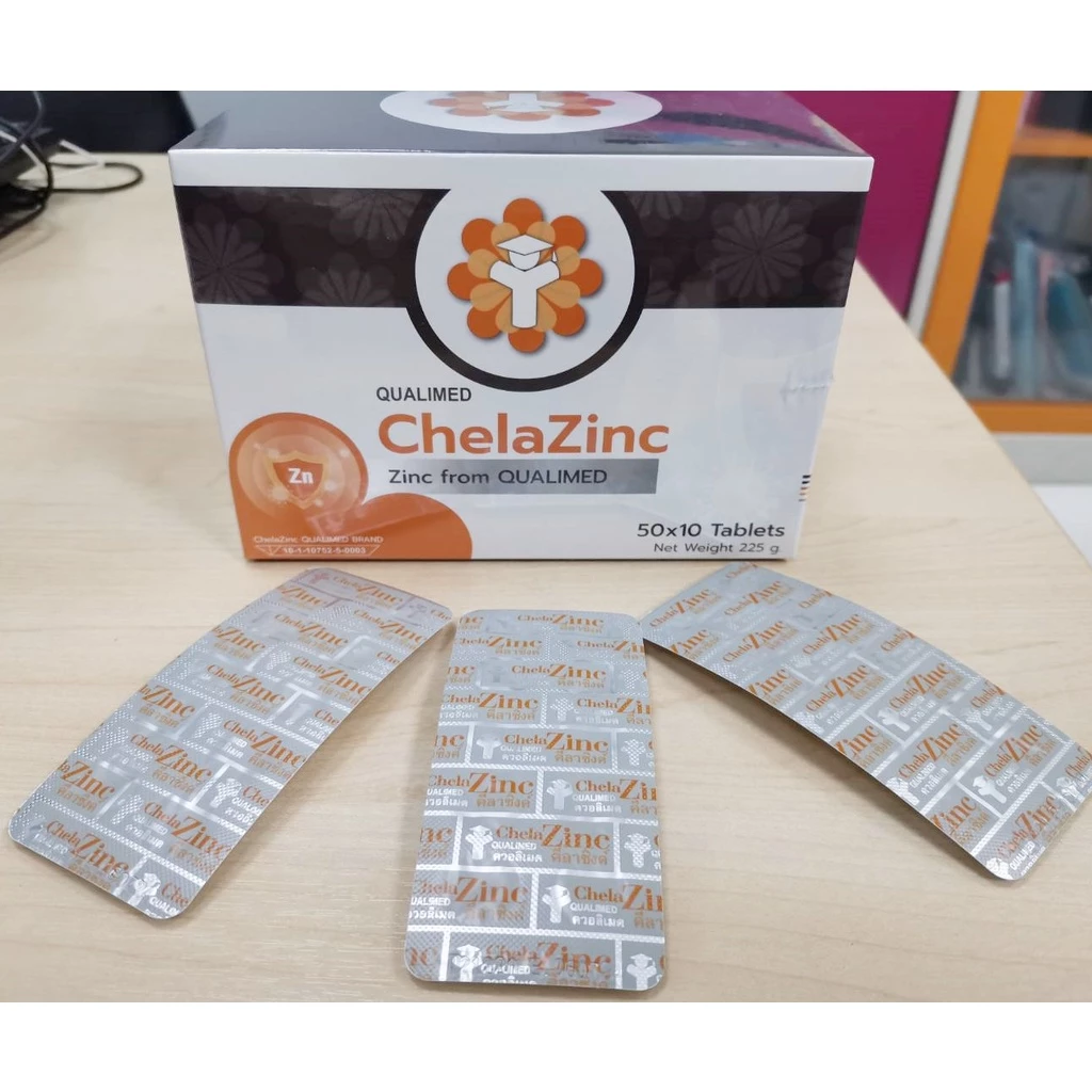 🔥ถูกสุด แท้100% หมดอายุ 24/04/2028 🔥แบ่งขาย Chela Zinc Qualimed Chelated Zinc 15 mg 30 tad. ควอลิเมด คีเลต ซิงค์ 15 กรัม