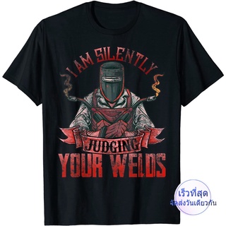 เสื้อยืด ผ้าฝ้าย พิมพ์ลาย I Am Silently Judging Your Welds สําหรับผู้ชาย