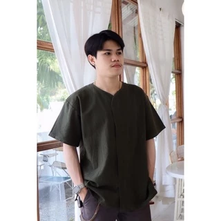 🤍Basic Shirt เสื้อเชิ้ตคอกลมผ้าฝ้ายมินิมอล เสื้อผู้ชาย เสื้อใส่ทำงานไปคาเฟ่ Manee.cotton