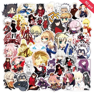 Fate/Stay Night สติกเกอร์กันน้ำรูปแบบที่แตกต่างกัน, 50 ชิ้น