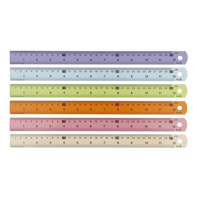 ไม้บรรทัดอลูมิเนียมเคลือบสี MESA 6นิ้ว,8นิ้ว,12นิ้ว