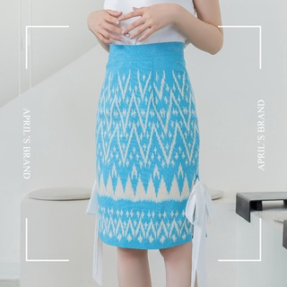 APRILS | Rum-Poei Skirt (Blue)  กระโปรงผ้าฝ้ายทอมือ รุ่นรำเพย