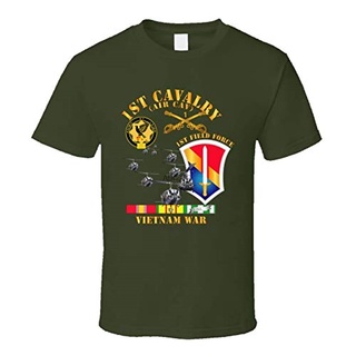 Xlarge Army 1St Cavalry Air Cav 1St Field Force W Svc T สีเขียวทหาร