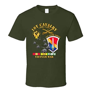 Xlarge Army 1St Cavalry Air Cav 1St Field Force W Svc T สีเขียวทหาร