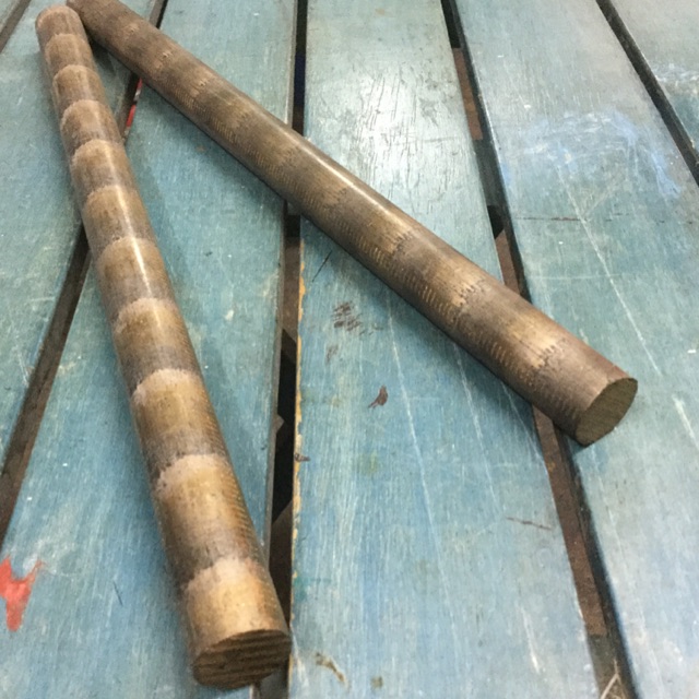 ทองเหลืองลายเสือ ทองเหลืองแข็ง ทองเหลืองลายเสือ ท่อนตัน กลมขนาด 6 หุน ยาว 30 ซม.