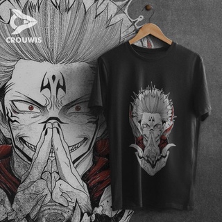 เสื้อยืดผ้าฝ้าย เสื้อยืดแขนสั้น ผ้าฝ้าย พิมพ์ลายอนิเมะ yuji itadori jujutsu kaisen jujutsukaisen distro 24s 30s สําหรับผ